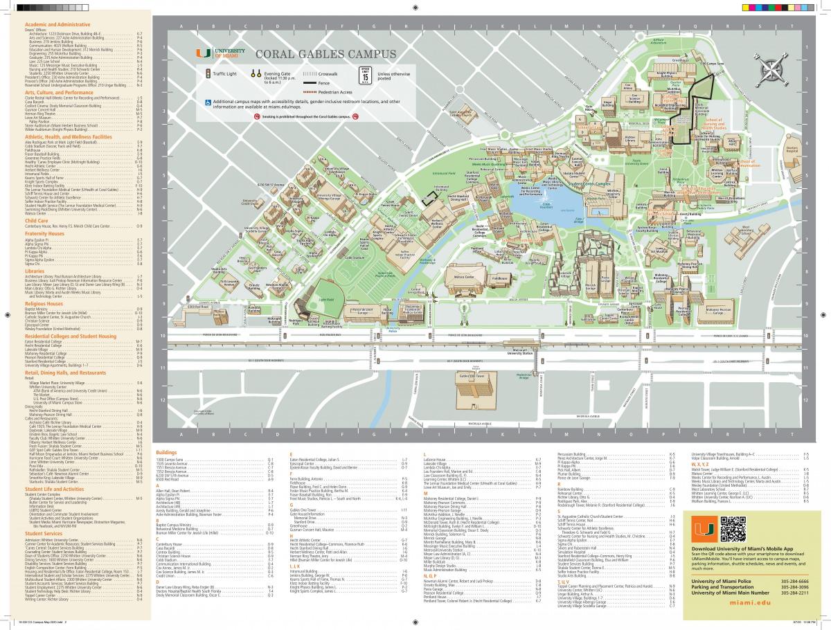 جامعة ميامي خريطة الحرم الجامعي