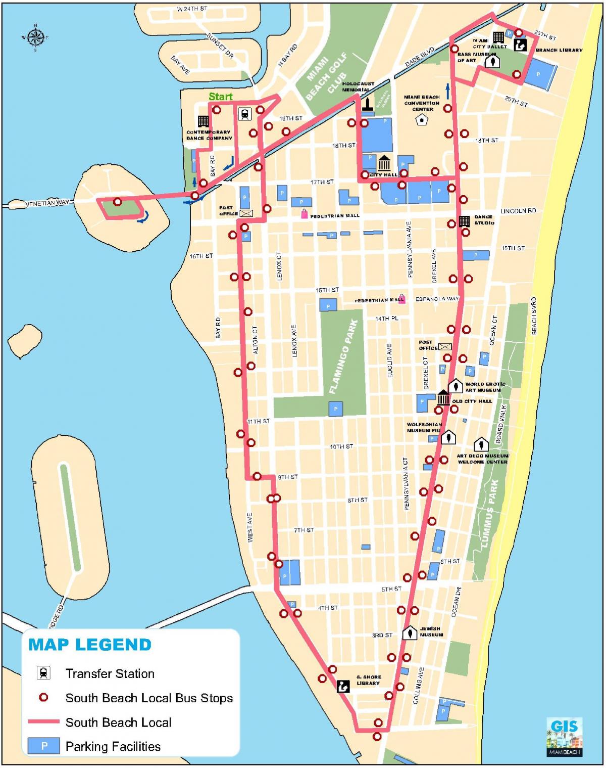 خريطة جنوب شاطئ ميامي