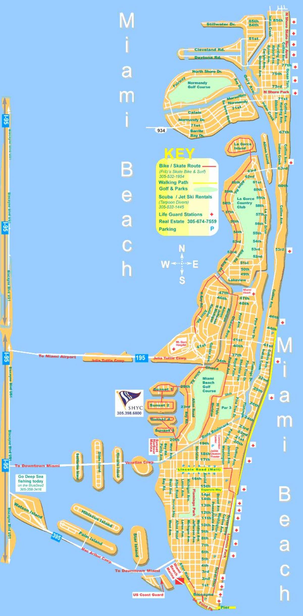 خريطة مدينة شاطئ ميامي