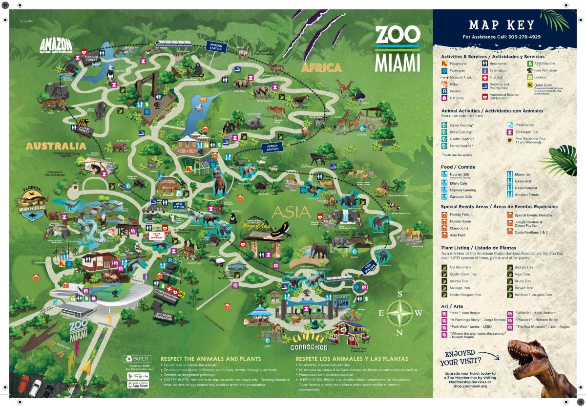 حديقة الحيوان ميامي خريطة